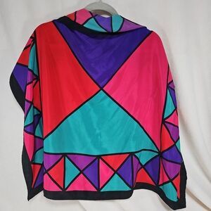 Geometric Jeweltone Colorful  Square 30" X 30" Scarf, Graphic, Artsy